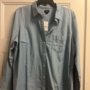 Brand new, j Crew, denim button up. XL